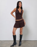 Image of Nefety Studded Skirt in Jersey Bitter Chocolate
