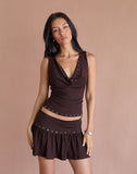 Image of Nefety Studded Skirt in Jersey Bitter Chocolate