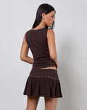 Image of Nefety Studded Skirt in Jersey Bitter Chocolate