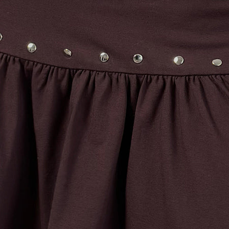 Nefety Studded Skirt in Jersey Bitter Chocolate