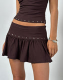 Image of Nefety Studded Skirt in Jersey Bitter Chocolate