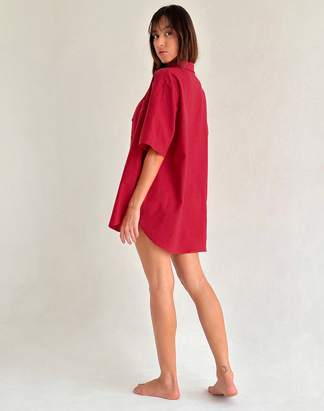 Image of  Smith Oversized Shirt in Adrenaline Red