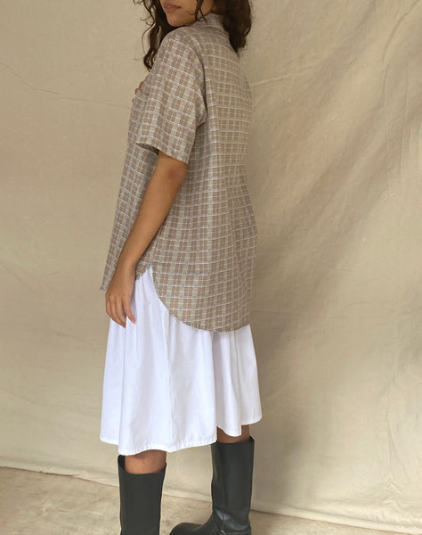 image of Smith Short Sleeve Shirt in Taupe Check