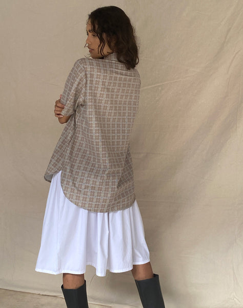 image of Smith Short Sleeve Shirt in Taupe Check