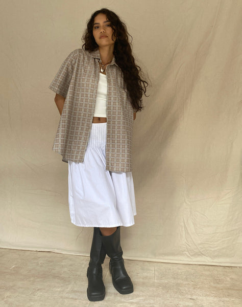 image of Smith Short Sleeve Shirt in Taupe Check