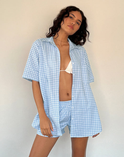 Image of Smith Oversized Shirt in Blue Gingham