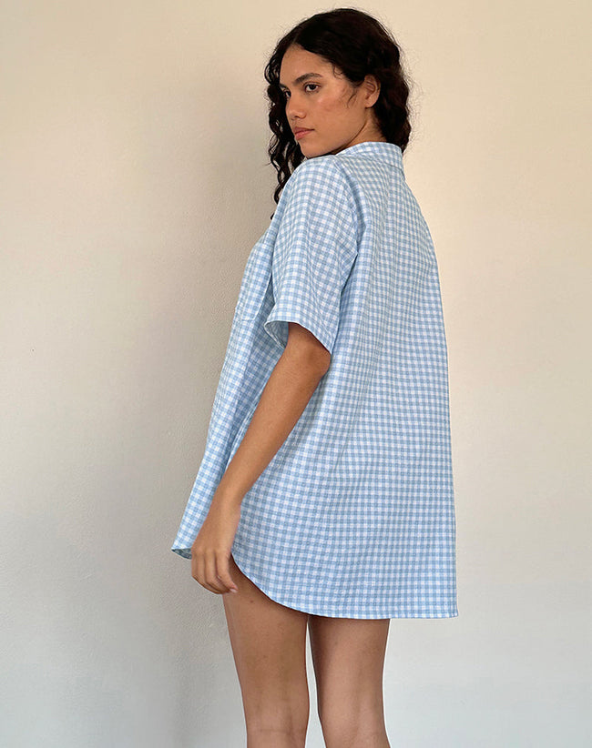 Image of Smith Oversized Shirt in Blue Gingham