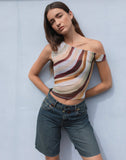 Image of Sohan Asymetrical Top in Mesh Wiggle Sunset