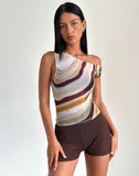 Image of Sohan Asymetrical Top in Mesh Wiggle Sunset