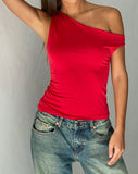 Image of Sohan Twist Sleeve Top in Red