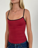 Image of Solani Top in Adrenaline Red with Black Binding