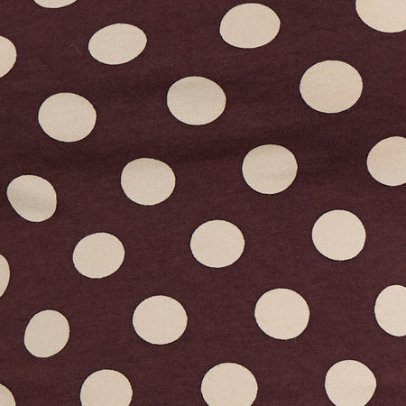 Solani Top in Brown with Big Cream Polka Print