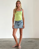 Image of Solani Top in Green Banana with Blue Binding