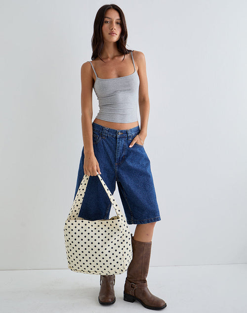 Image of Sota Polka Twill Bag in White and Black