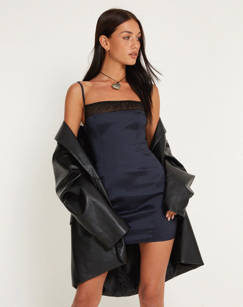 image of Solihu Mini Dress in Satin Navy