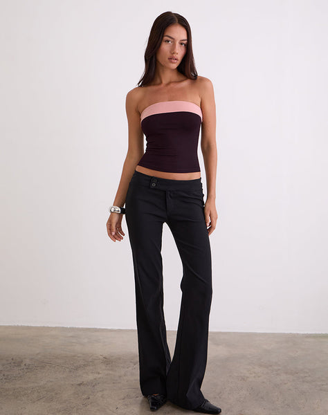 Image of Solna Bandeau Top in Redwood with Pink Lady Binding