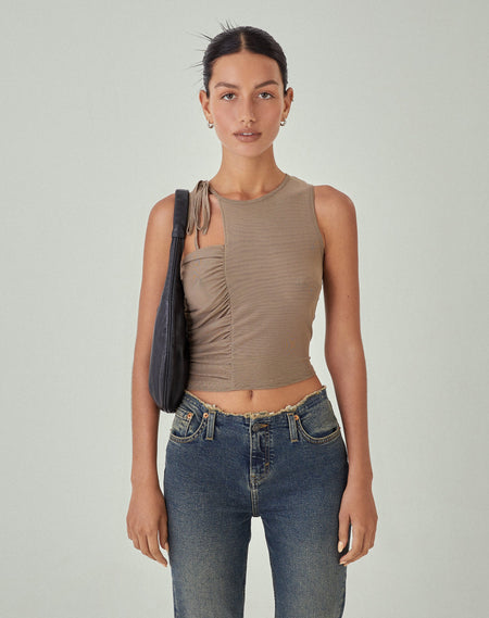 Kaori Vest Top in Charcoal