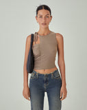 image of MOTEL X JACQUIE Sonja Crop Top in Oatmeal