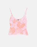 Image of Sorira Flare Top in Floral Pink and Orange