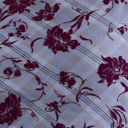 Soyan Asymmetrical Top in Lotus Flock Check Lavender