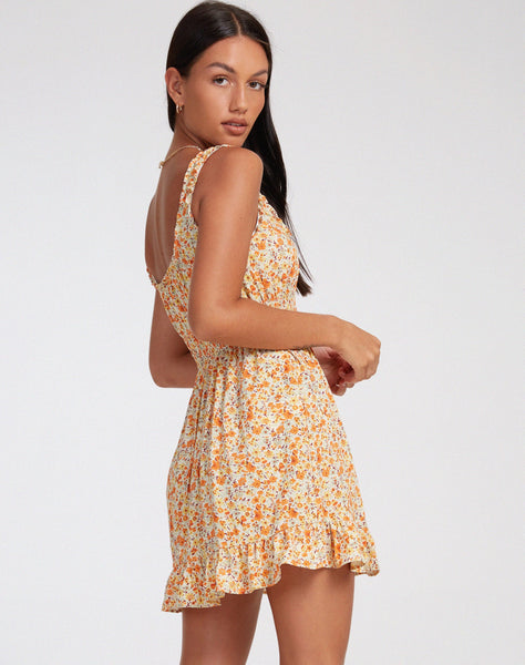 image of Soyata Day Dress in Ditsy Tangerine