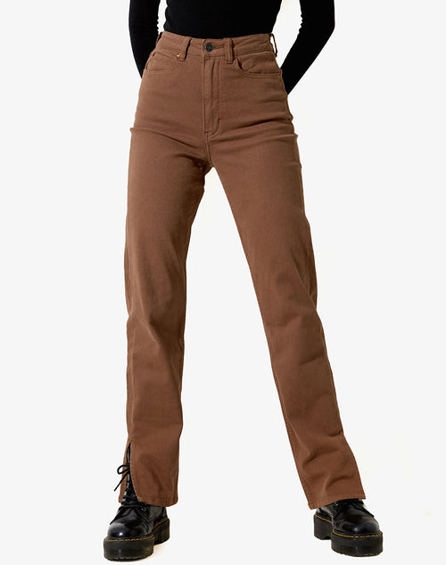 Image of Straight Leg Jeans in Rich Brown