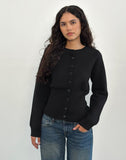 Image of Subra Long Sleeve Cardigan in Black