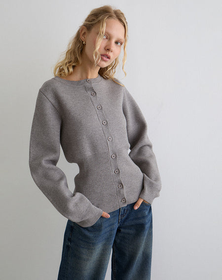 Subra Long Sleeve Cardigan in Red