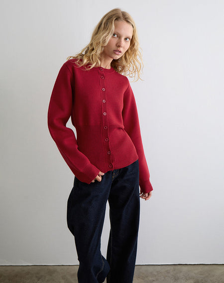 Subra Long Sleeve Cardigan in Grey