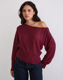 Image of Suena Asymmetric Jumper in Wine