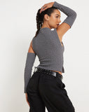 image of Suji Long Sleeve Top in Bubble Charcoal