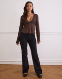 Image of Sukita Cardigan in Sequin Knit Dark Brown