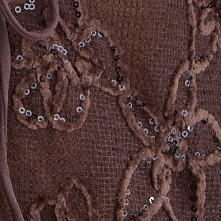 Sukita Cardigan in Sequin Knit Dark Brown