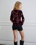 Image of Sukita Cardigan in Floral Devore Burgundy