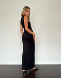 Image of Sunadia V Maxi Skirt in Black Lycra