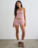 Image of Sunala Cami Top in Stripe Rib Pink and Lilac