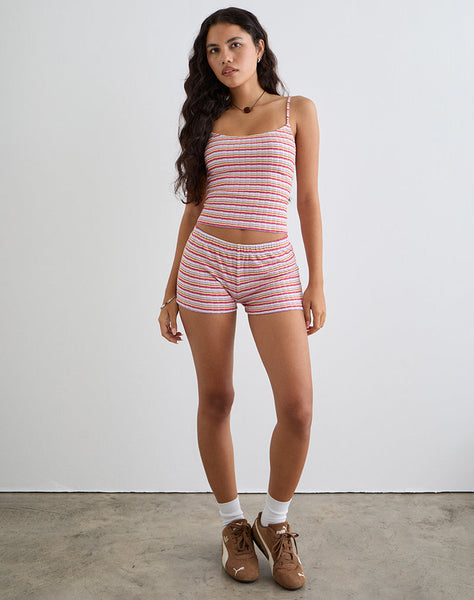 Image of Sunala Cami Top in Stripe Rib Pink and Lilac