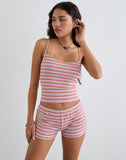 Image of Eunia Shorts in Stripe Rib Pink and Lilac