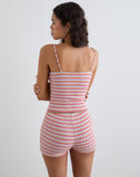Image of Sunala Cami Top in Stripe Rib Pink and Lilac