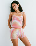 Image of Sunala Cami Top in Stripe Rib Pink and Lilac
