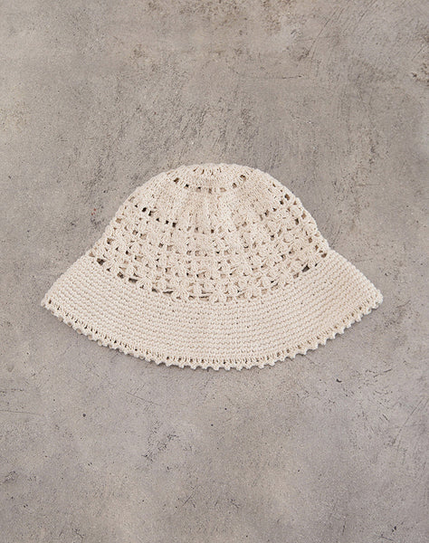 Image of Suno Bucket Hat in Crochet Ivory