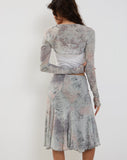 Image of Sloane Midi Skirt in Pastel Floral Lace