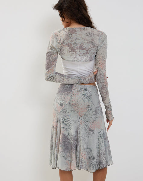 Image of Suri Shrug in Pastel Floral Lace