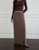 Image of Surina Maxi Skirt in Diagonal Striped Flock Brown and Cream