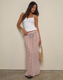 Image of Surina Maxi Skirt in Chiffon Blurred Check Peach