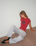 Image of Emiko Oversized Joggers in Grey Marl with I Love 2010's Print