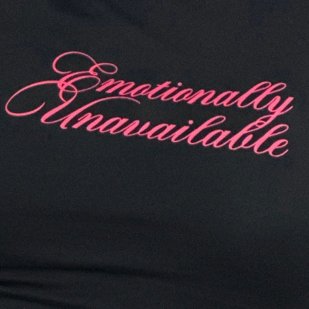 Sutin Tee in Black with Emotionally Unavailable Print
