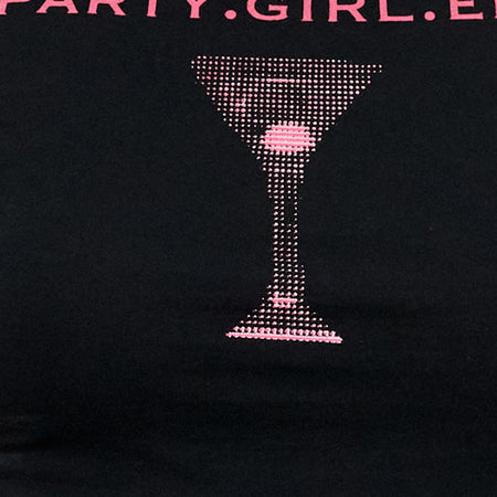 Sutin Baby Tee in Black Party Girl Era
