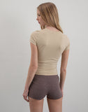 Image of Sutin Tee in Coconut Milk with Wild Stride Graphic