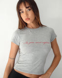 Image of Sutin Tee in Grey Marl with Worst Nightmare Graphic